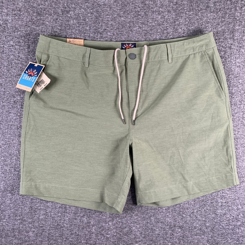 Faherty All Day Shorts Men 38x7 Olive Belt Loop Green Preppy Coastal Beach NEW